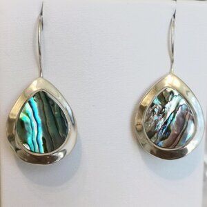 NWT sterling silver abalone shell drop earrings